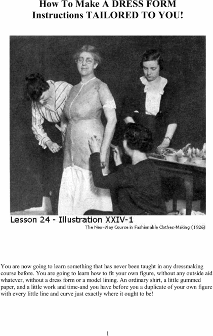 Product picture How To Make A Homemade Dress Form Your Exact Body Shape/Size